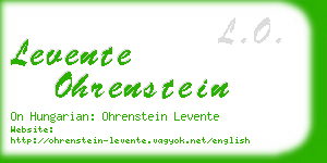 levente ohrenstein business card